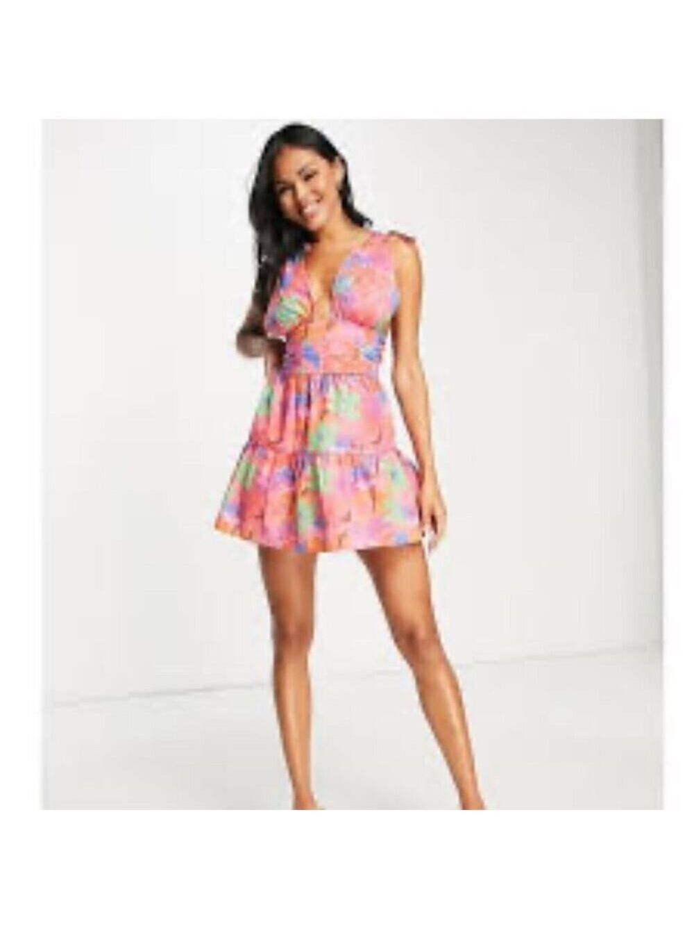 NWOT AsYou Vibrant Floral Mini Dress Size 6